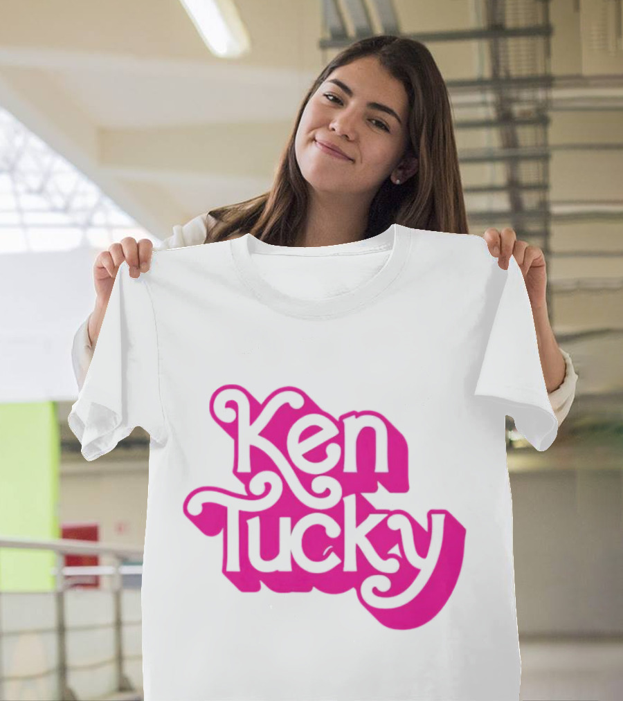 Ken Tucky Ken-Ergy Barbie Retro Bold Pink Letters T-Shirt