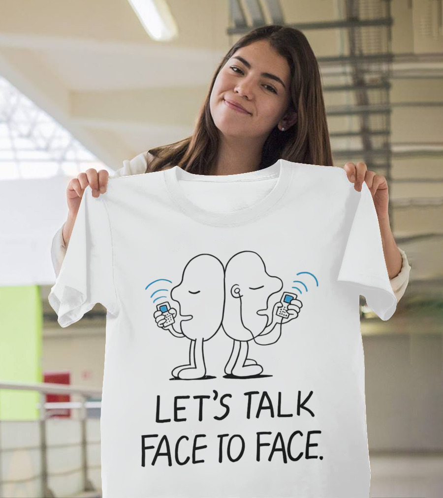 Let's Talk Face To Face Phone Characters T-Shirt