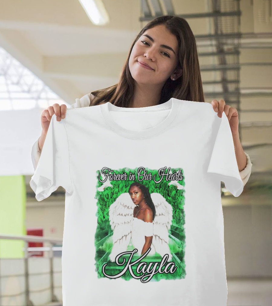 Forever In Our Hearts Kayla Angel Wings And Green T-Shirt