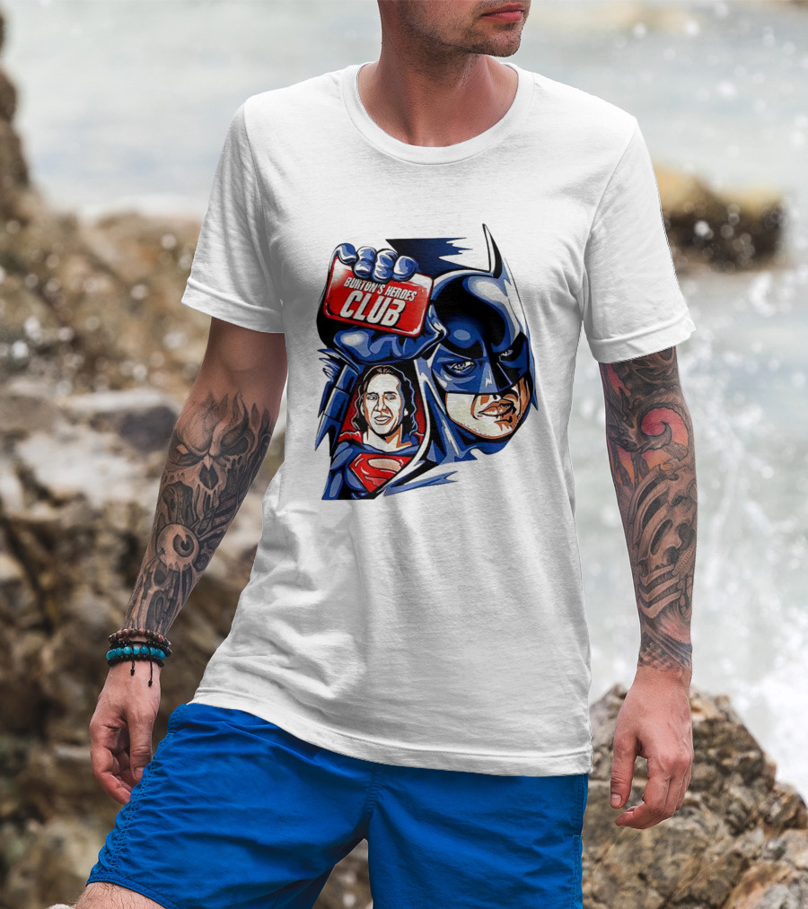 Burton's Heroes Club: Batman Fight Club Featuring Nicolas Cage As Superman T-Shirt