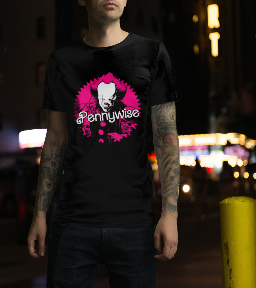 Pennywise Clown Iconic Horror Character Neon Pink T-Shirt