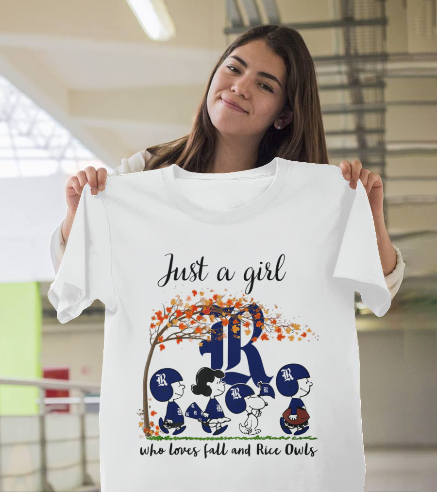 Just A Girl Who Loves Fall And Rice Owls Peanuts Cartoon Halloween T-Shirt