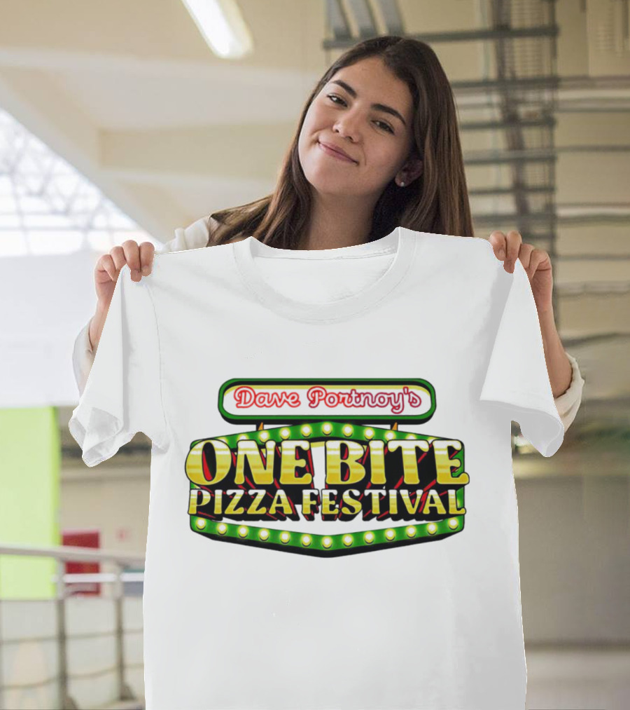 Dave Portnoy's One Bite Pizza Festival Neon Sign Aesthetic T-Shirt
