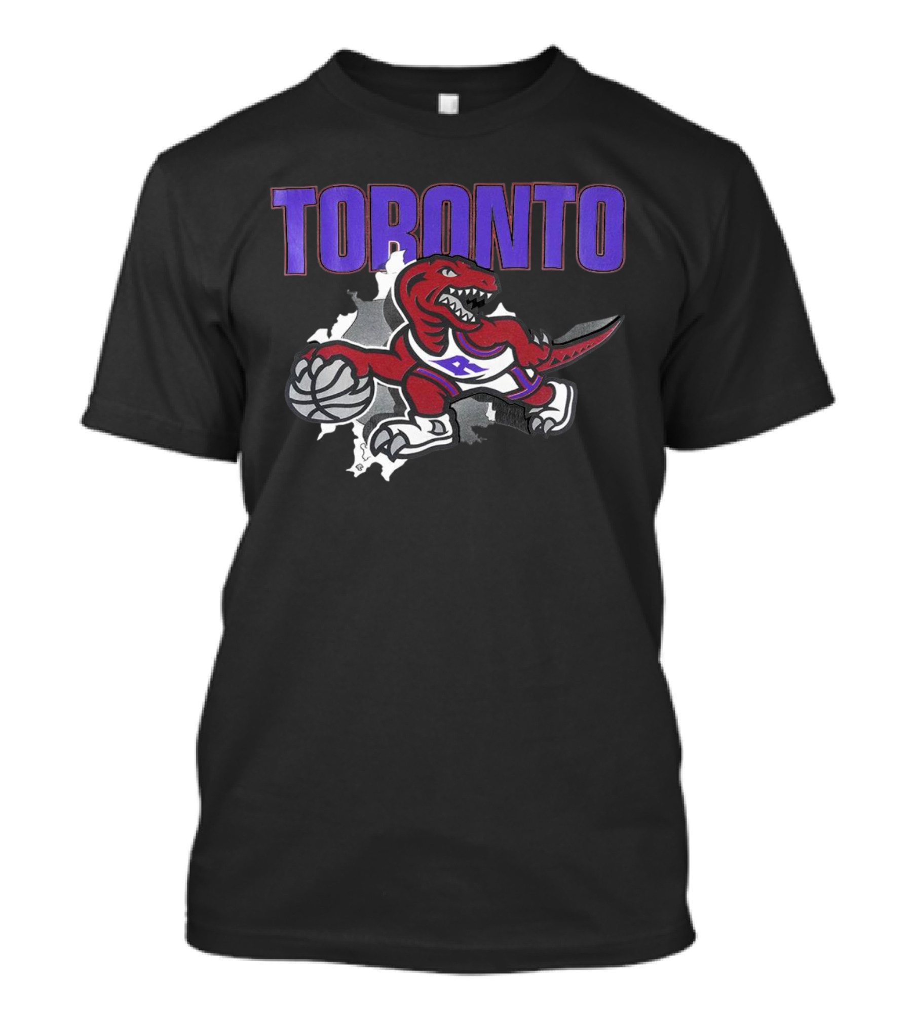 Toronto Raptors Basketball Dinosaur Logo Badge T-Shirt