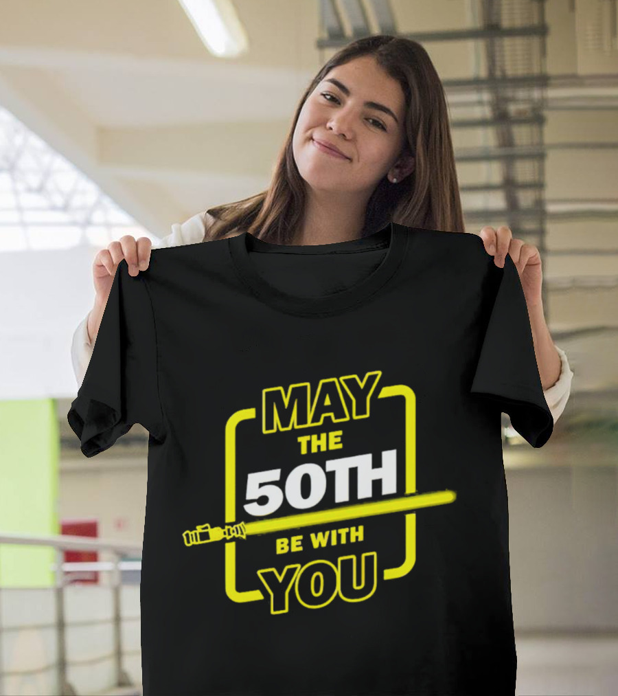 May the 50th Be With You Lightsaber T-Shirt