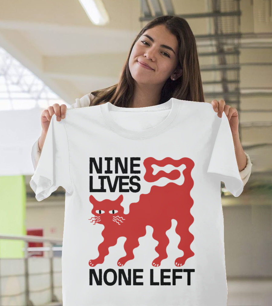 Nine Lives None Left Red Cat T-Shirt