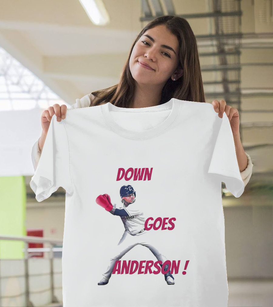 Down Goes Anderson Jose Ramirez Baseball Punch T-Shirt
