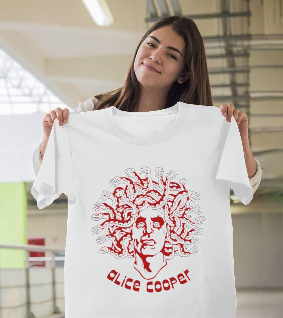 Alice Cooper Medusa Head Red Snake Hair T-Shirt
