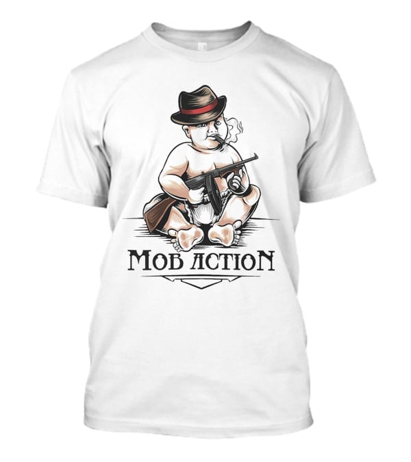 Baby Capone Mob Action Smoking Fedora Gun T-Shirt