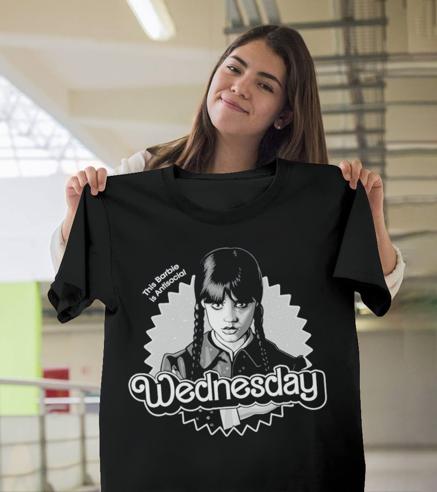 This Barbie Is Antisocial Wednesday Addams Character Look T-Shirt