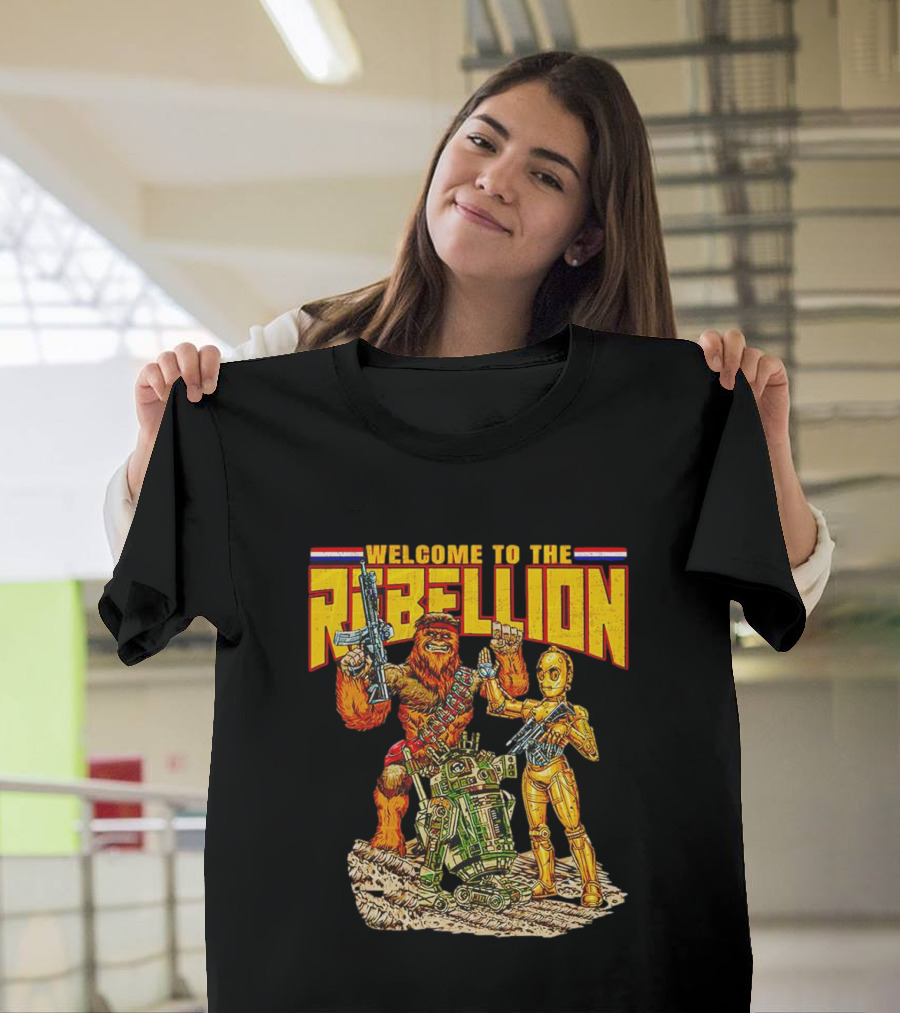 Welcome to the Rebellion Chewbacca C-3PO R2-D2 T-Shirt