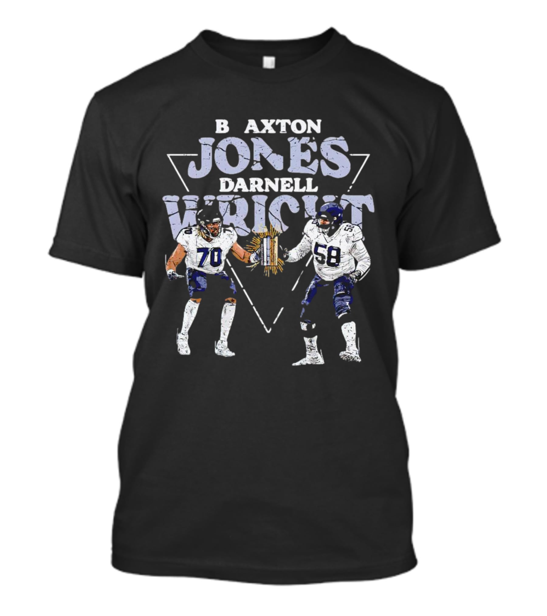 Braxton Jones Darnell Wright Chicago Bears Football Players 70 58 T-Shirt