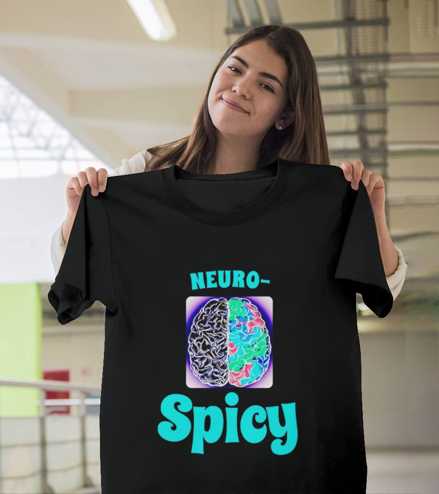 Neuro-Spicy Brains Vibrant Colorful Brain T-Shirt