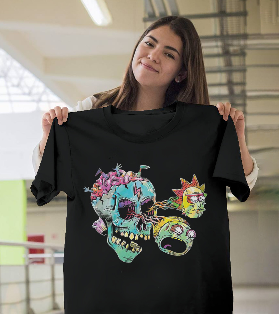 Eyeball Skull Rick And Morty Trippy Surreal Brain Explosion T-Shirt