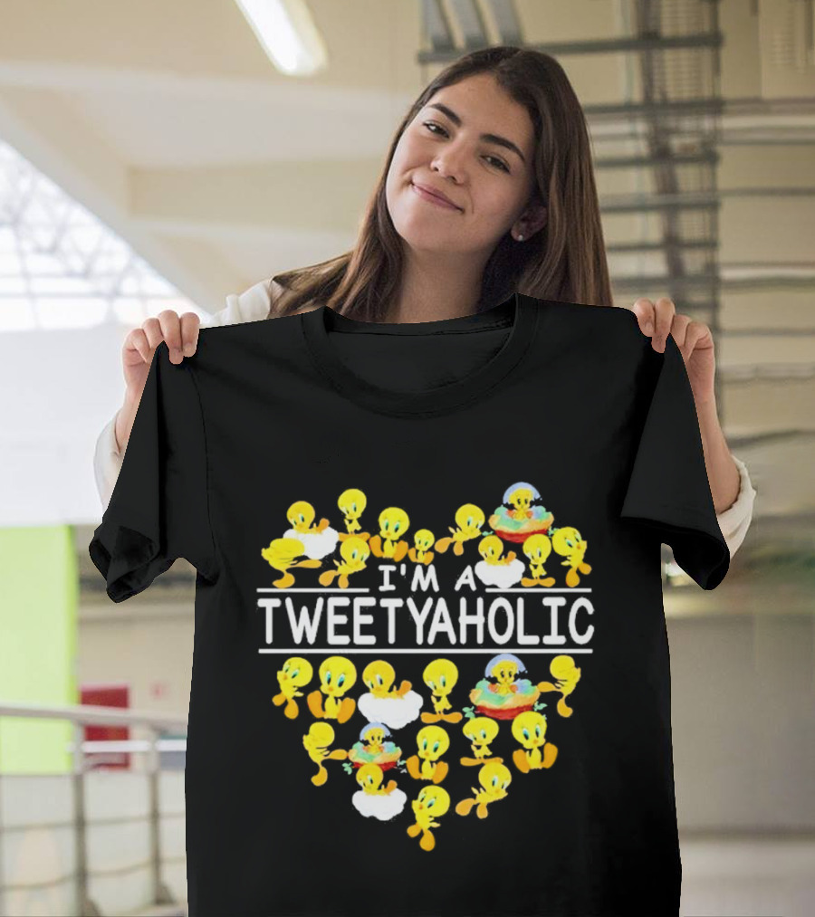 I'm a Tweetyaholic Heart Design Featuring Multiple Tweety Bird Poses T-Shirt