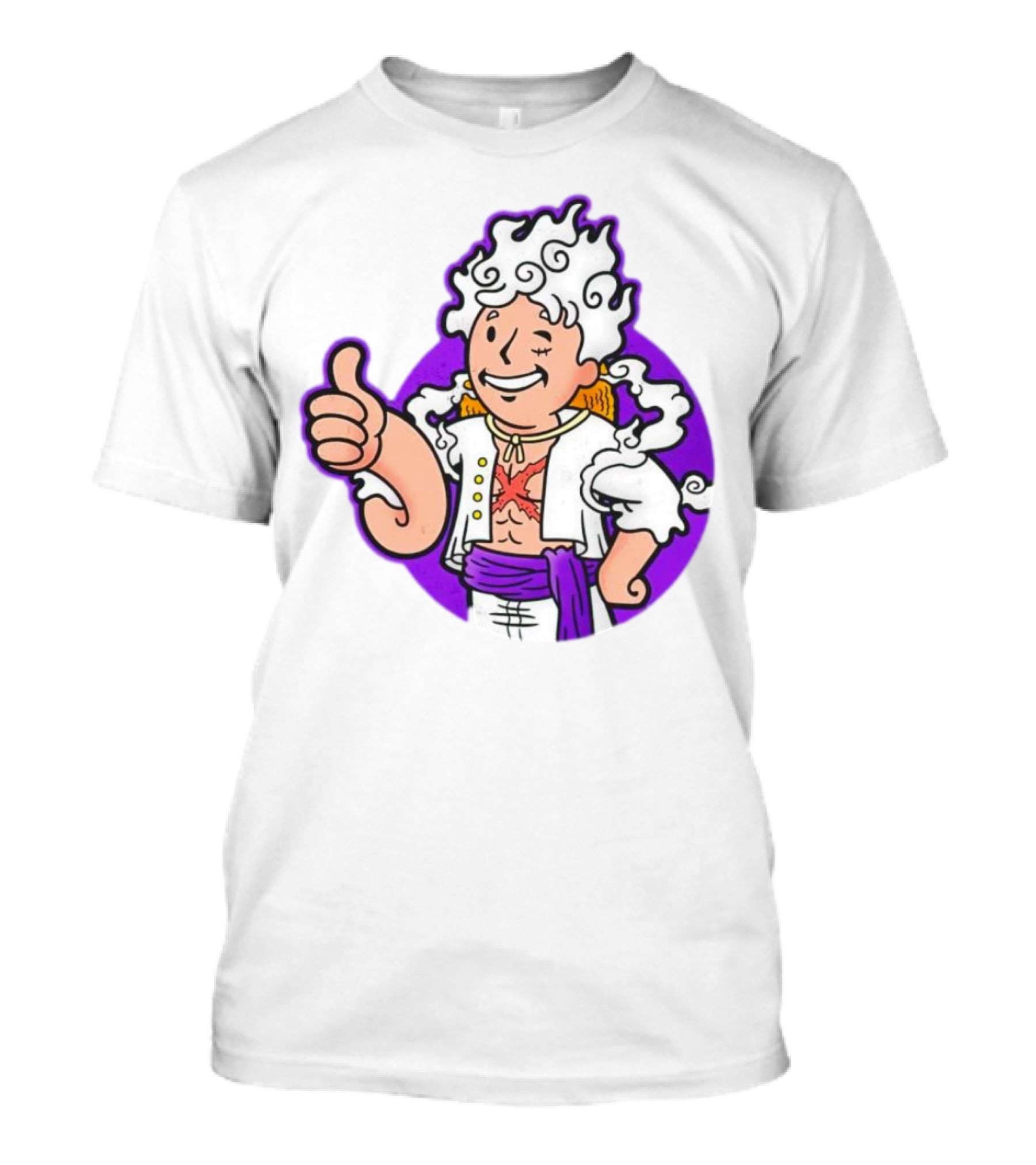 Luffy Sun God Boy Nika One Piece Vault Boy Mashup T-Shirt