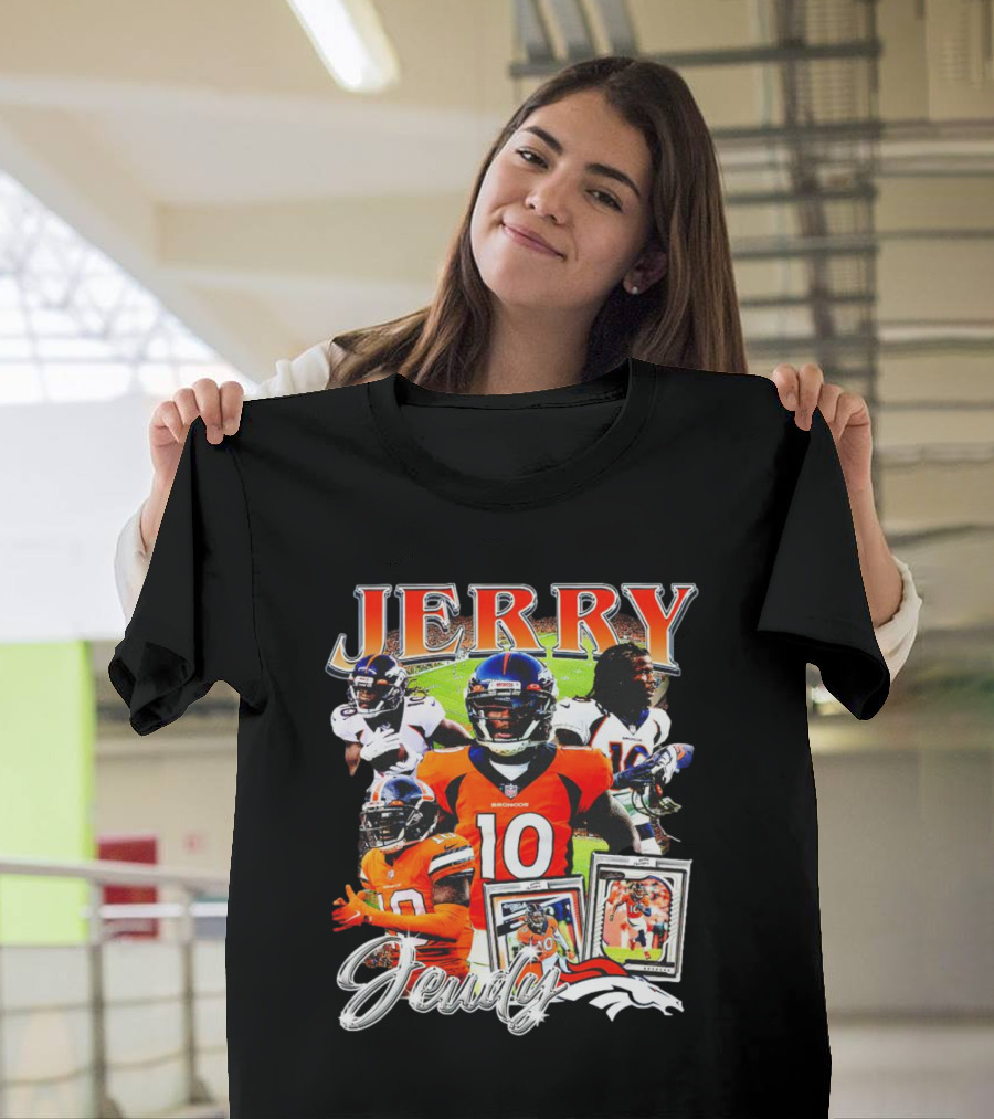 Jerry Jeudy Denver Broncos Number 10 Vintage Football T-Shirt