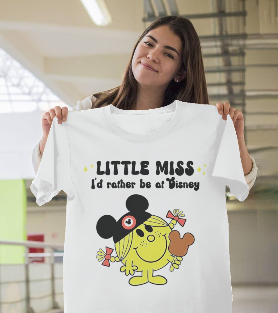 Little Miss I'd Rather Be At Disney With Mickey Ears And Treat T-Shirt
