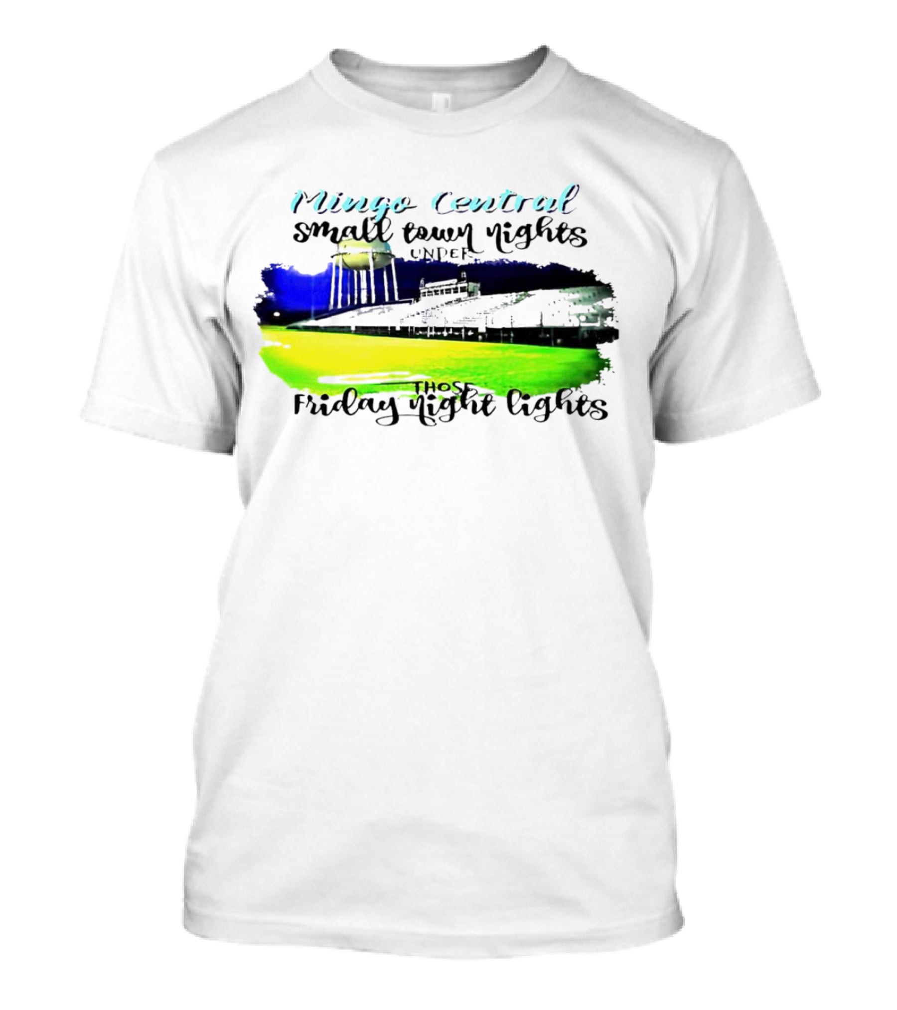 Mingo Central Small Town Nights Under Those Friday Night Lights Stadium Scene T-Shirt