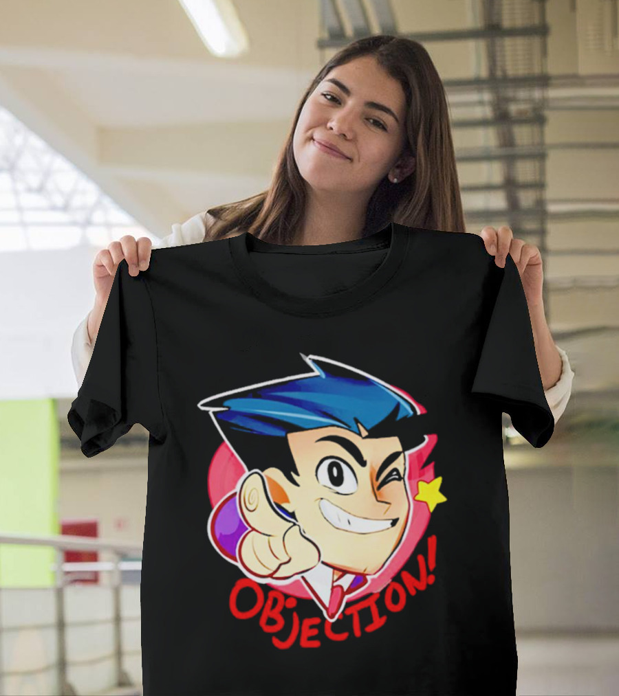 Phoenix Wright Ace Attorney Objection Winking Pose T-Shirt