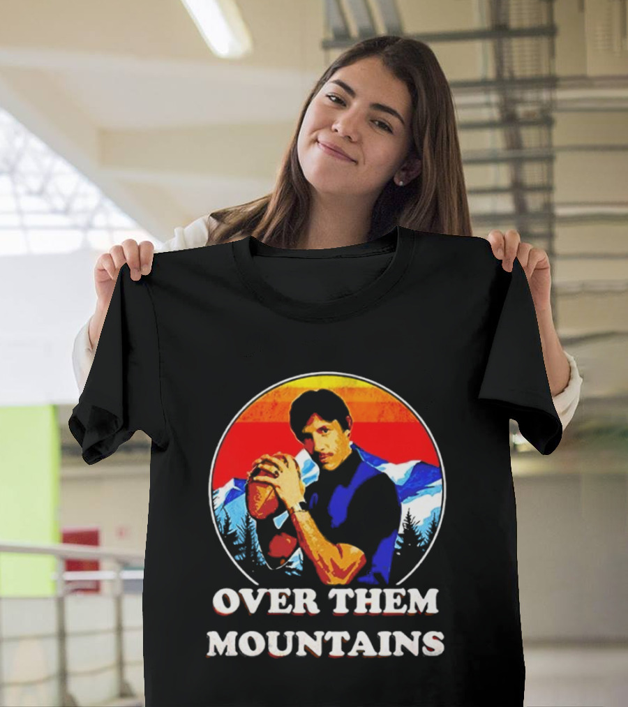 Uncle Rico Over Them Mountains Vintage Retro Football Scene T-Shirt