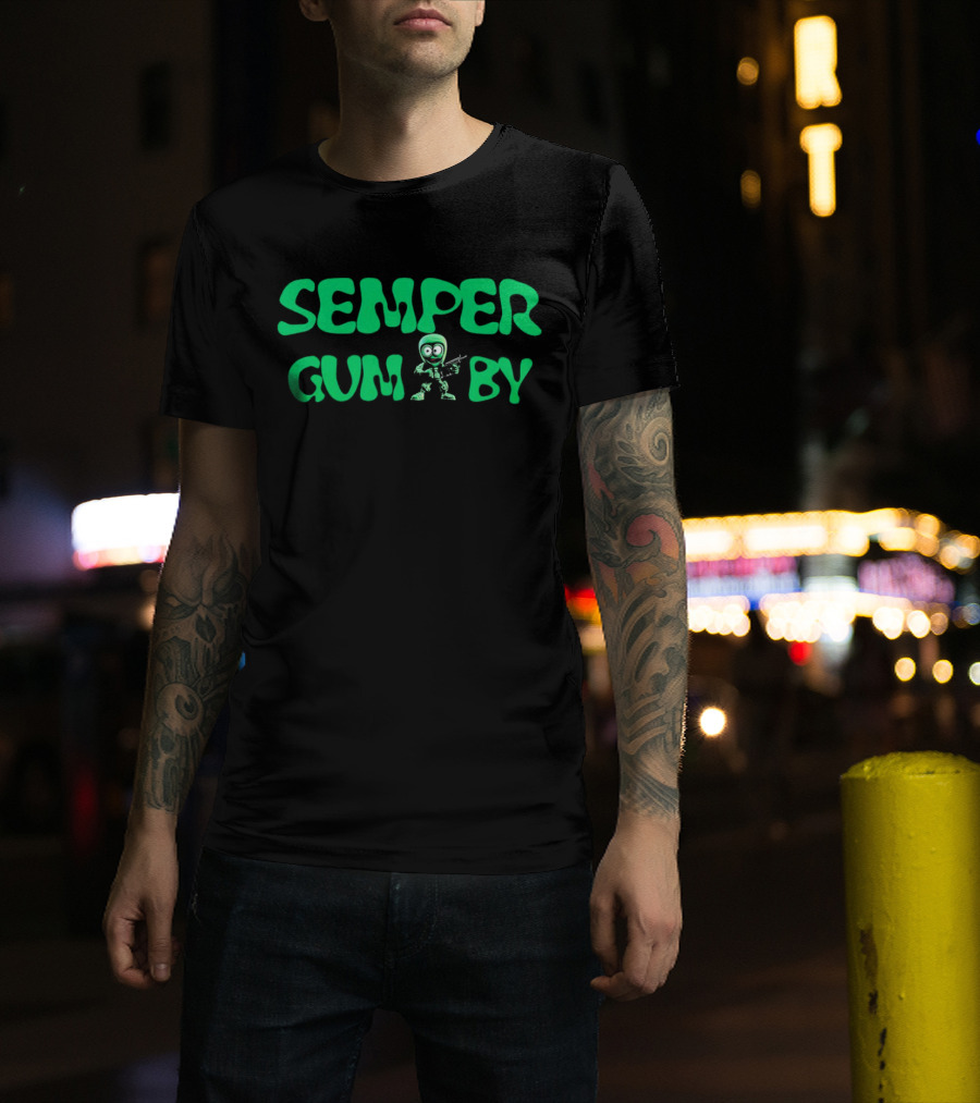 Semper Gum-by Military Cartoon Mashup T-Shirt