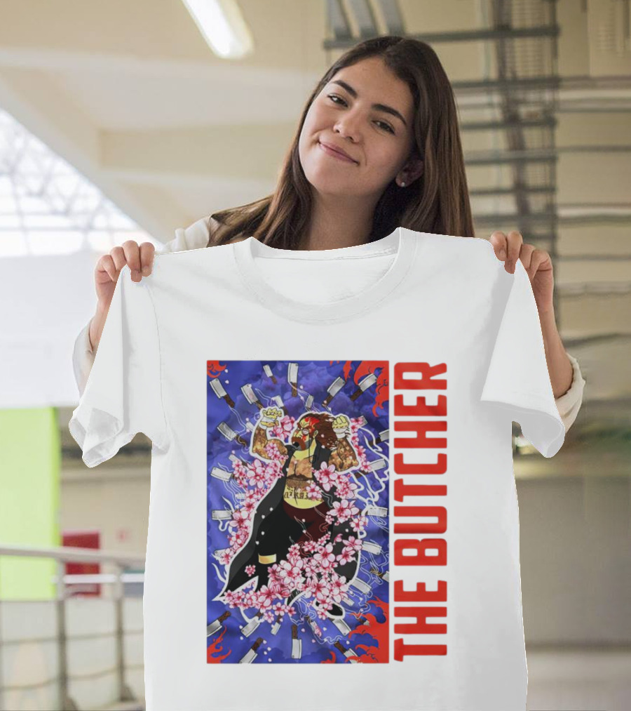 THE BUTCHER Cherry Blossom Blades Power Stance T-Shirt