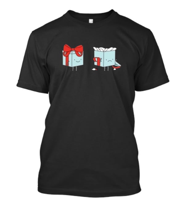 Christmas Puns Cute Gift Boxes With Bow And Torn Wrapping T-Shirt