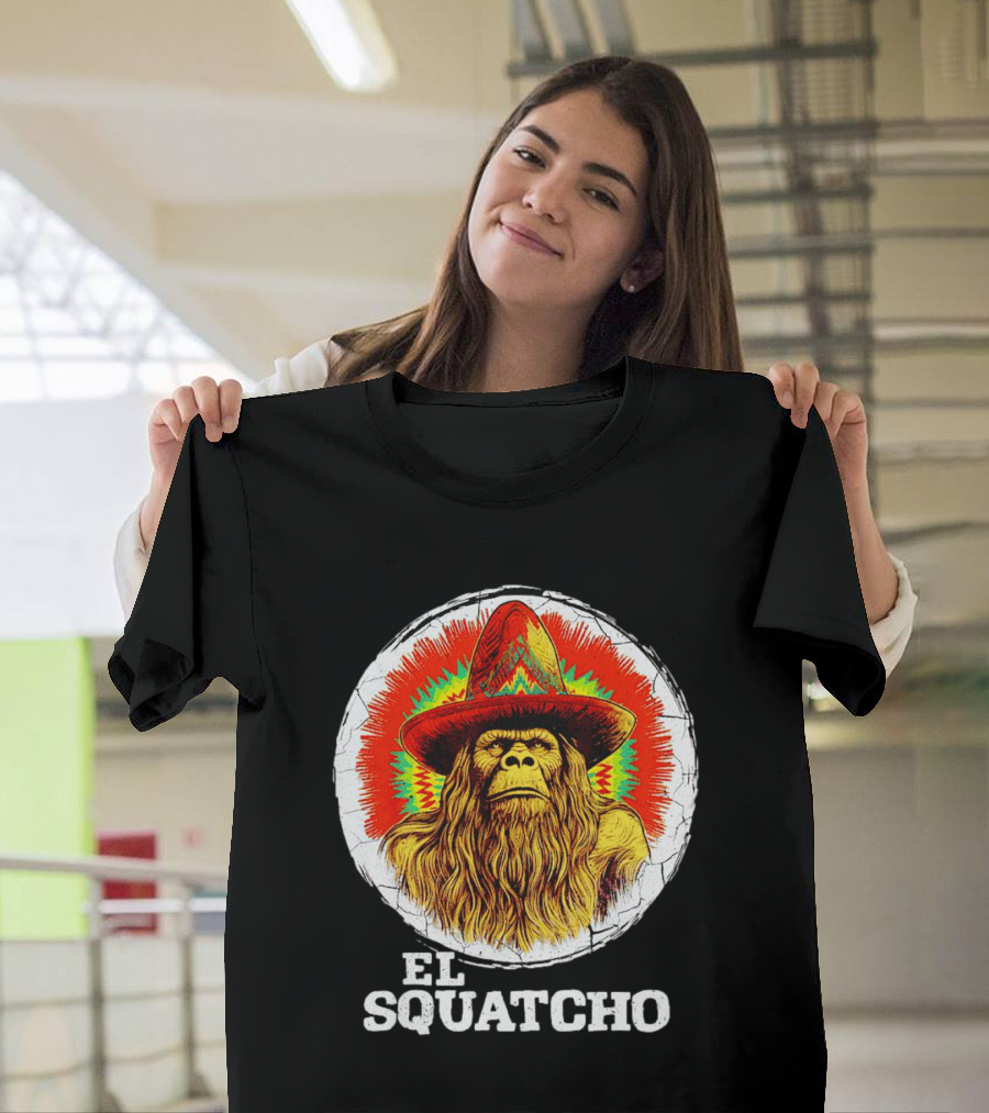 El Squatcho Psychedelic Sombrero Bigfoot T-Shirt