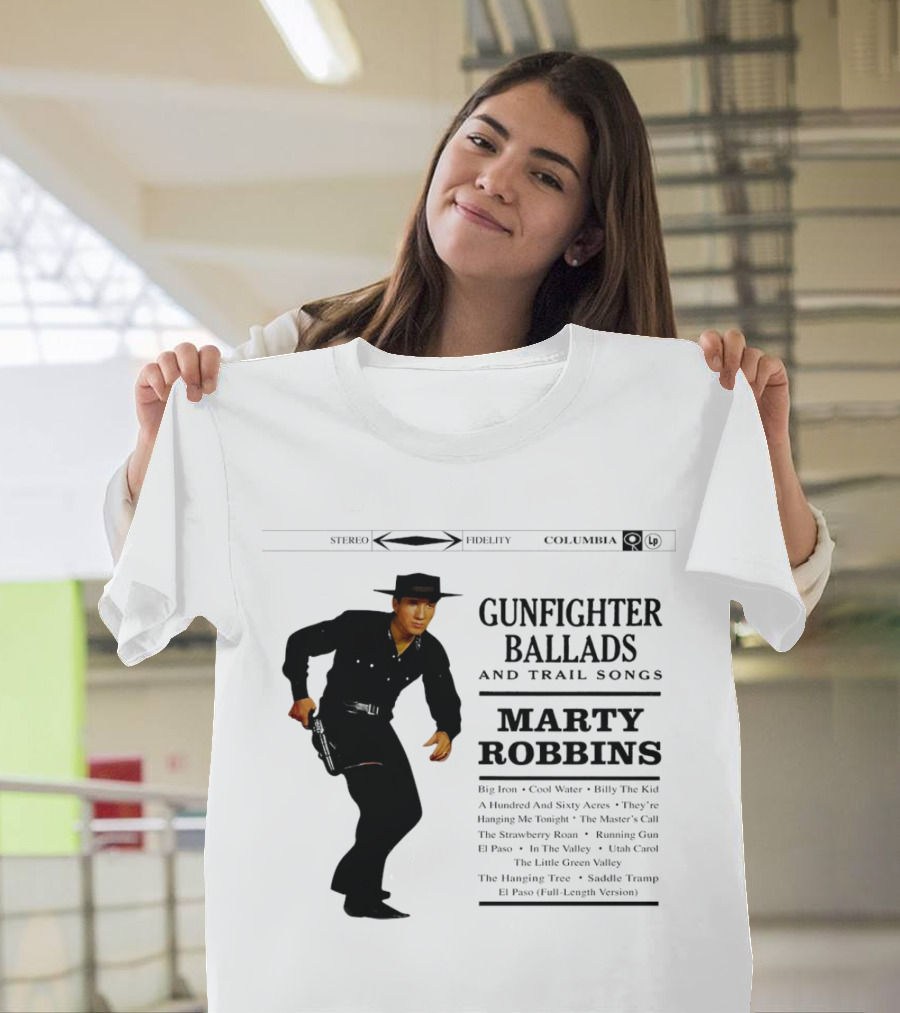 Marty Robbins Gunfighter Ballads And Trail Songs Album Cover Art Columbia T-Shirt
