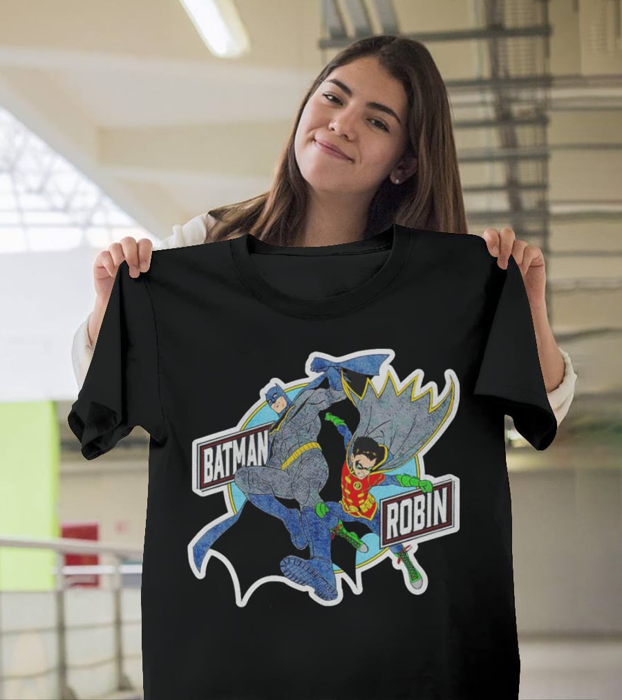 Batman Robin Retro Dynamic Duo Comic T-Shirt