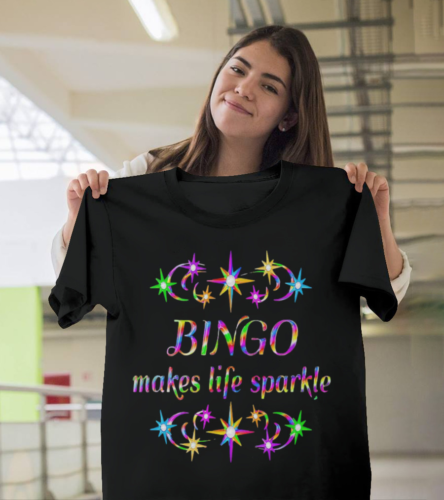 Bingo Makes Life Sparkle Rainbow Stars T-Shirt