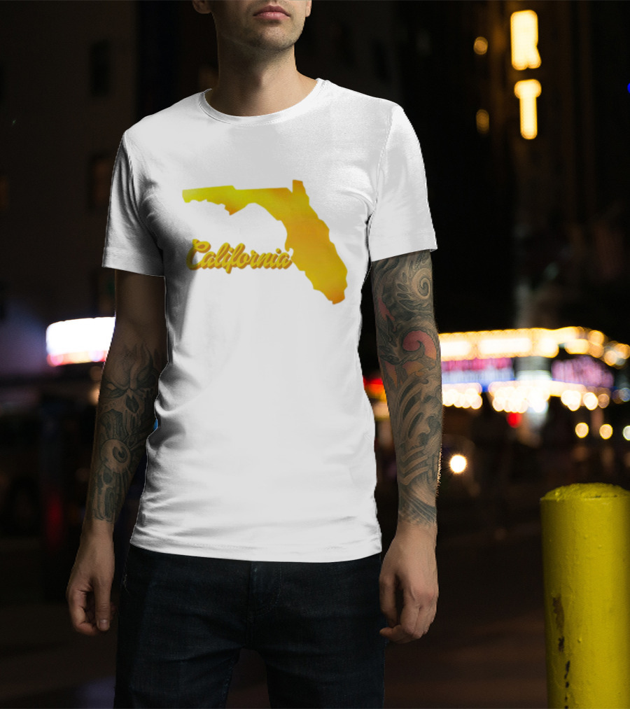 California Map Golden Florida Shape T-Shirt