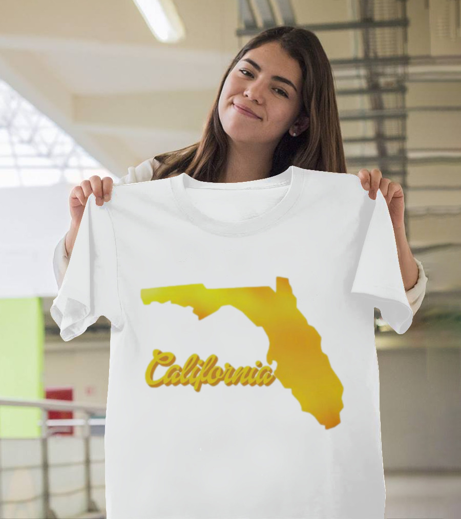 California Map Golden Florida Shape T-Shirt