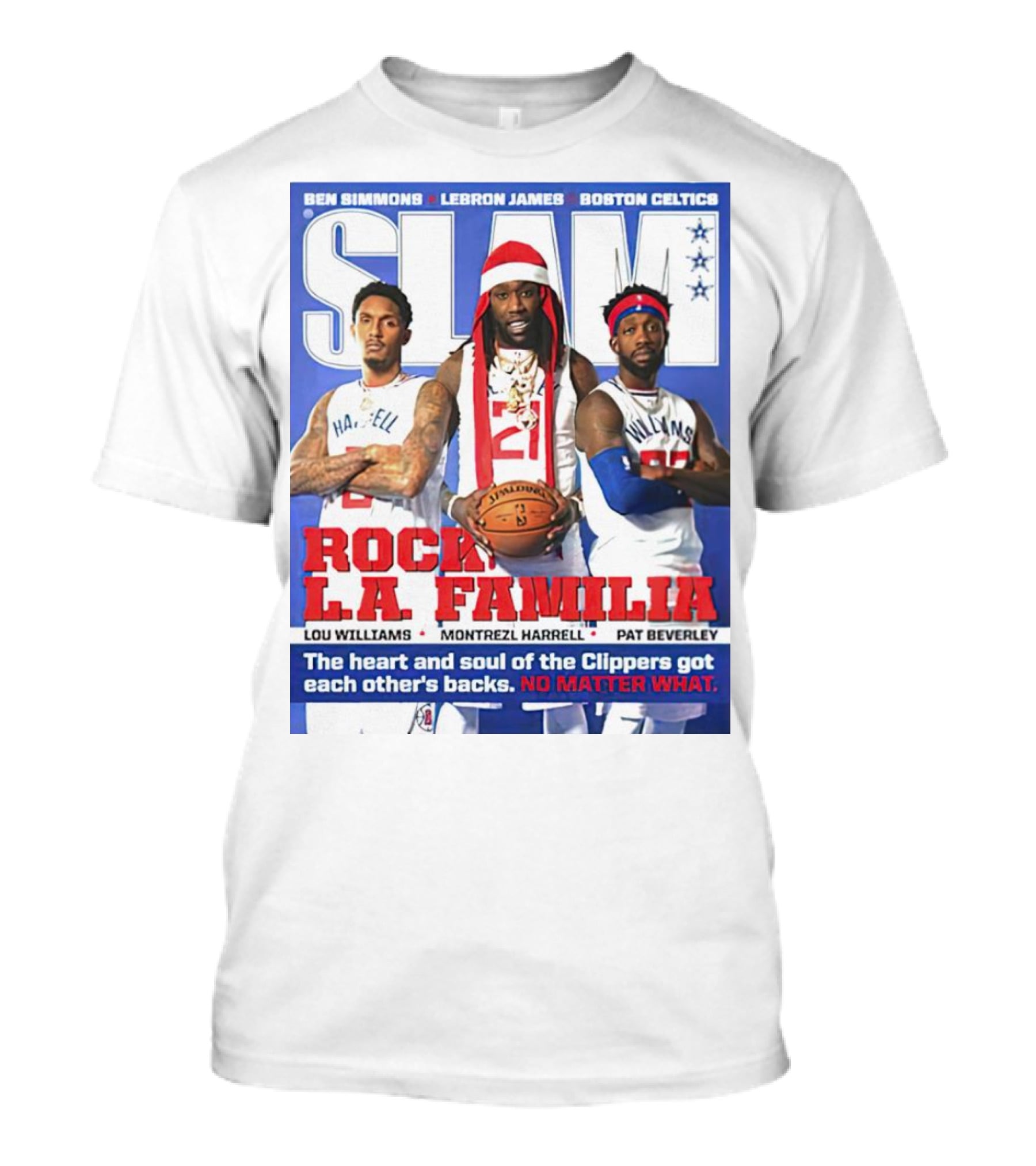 Slam Rock LA Familia Lou Williams Montrezl Harrell Pat Beverley Clippers T-Shirt