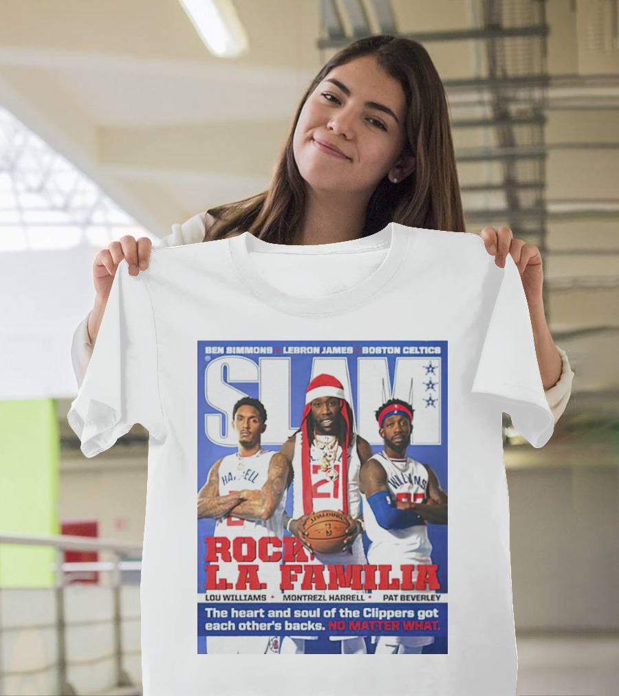 Slam Rock LA Familia Lou Williams Montrezl Harrell Pat Beverley Clippers T-Shirt