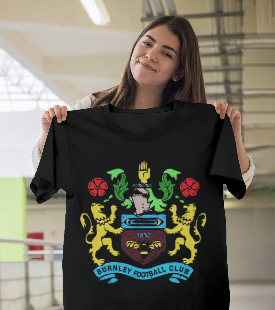 Burnley FC 1882 Crest Burnley Football Club Badge Emblem T-Shirt