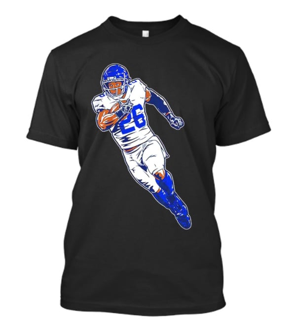 Saquon Barkley New York Giants 26 Superstar Pose Signature T-Shirt