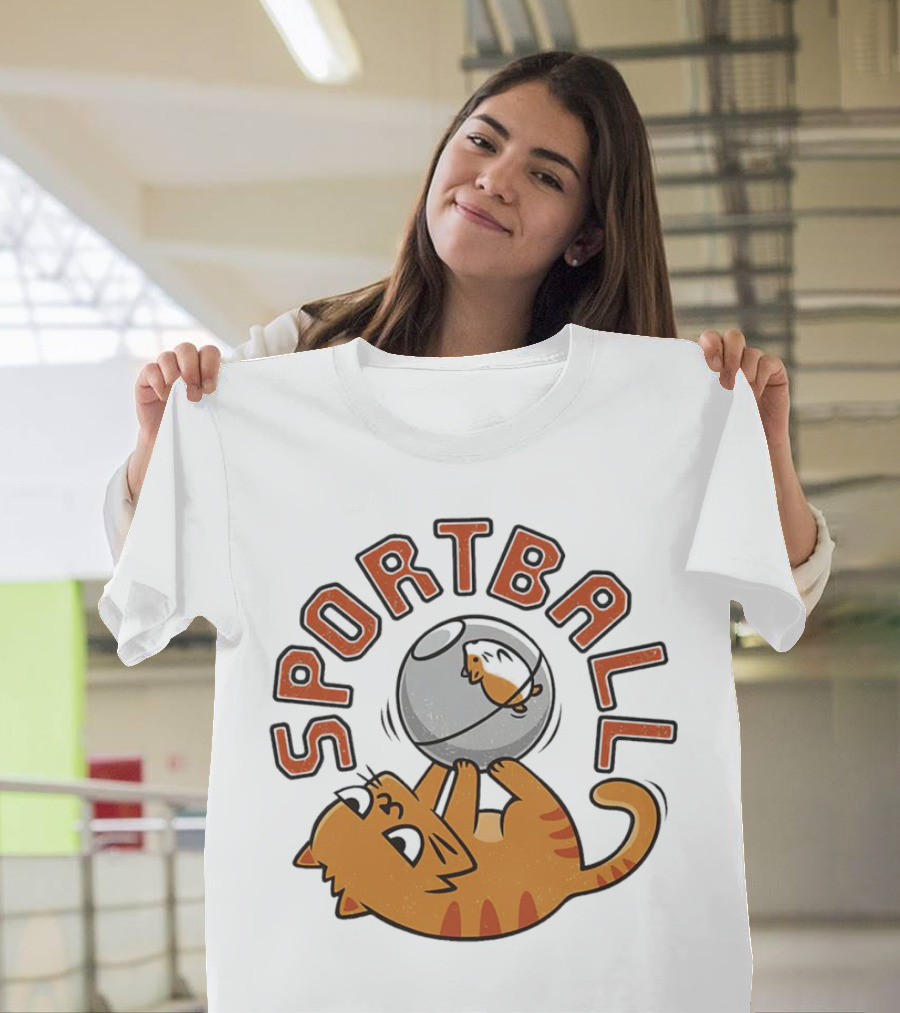 SPORTBALL A Cat Playing with a Hamster Ball T-Shirt