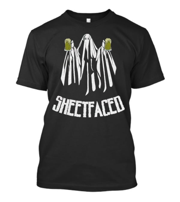 Sheetfaced Ghosts Holding Beer Halloween T-Shirt