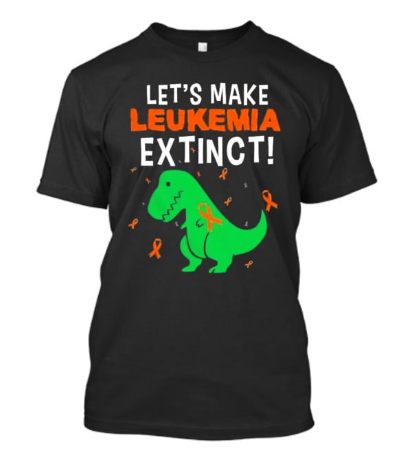 Let's Make Leukemia Extinct Dinosaur With Orange T-Shirt