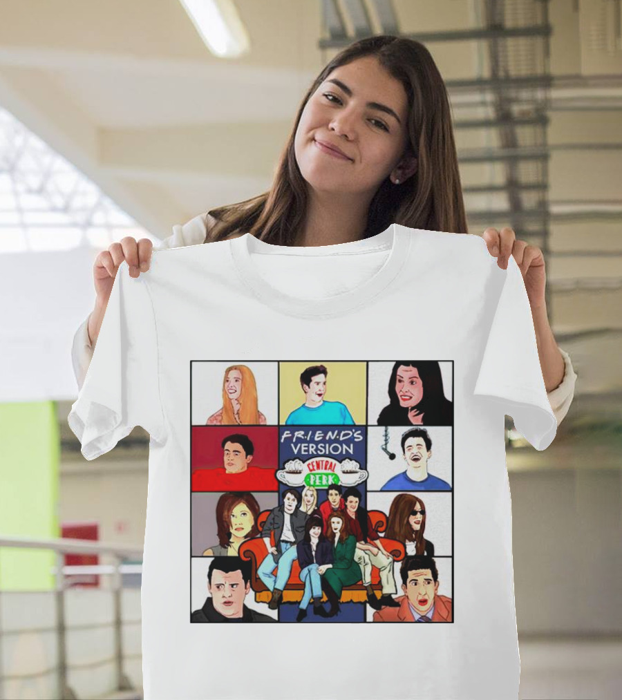 FRIEND'S Version Central Perk Iconic Characters Collage T-Shirt