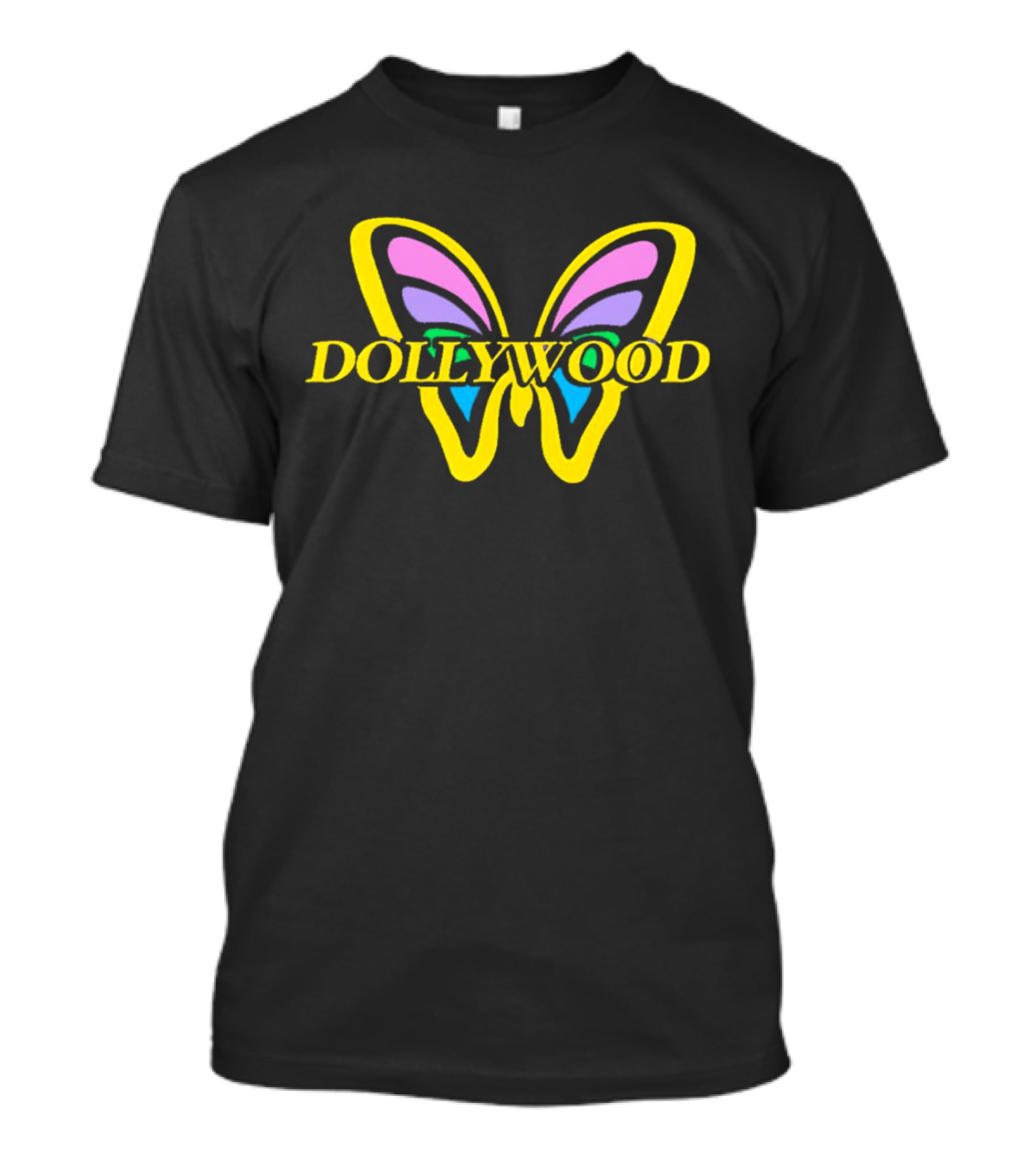 Dollywood Butterfly Logo With Colorful Wings T-Shirt