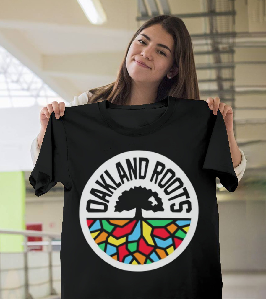 Oakland Roots Tree With Colorful Geometric T-Shirt