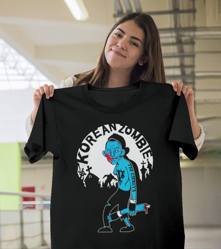 Tri-Coasta Korean Zombie Fighter With Cemetery Background T-Shirt