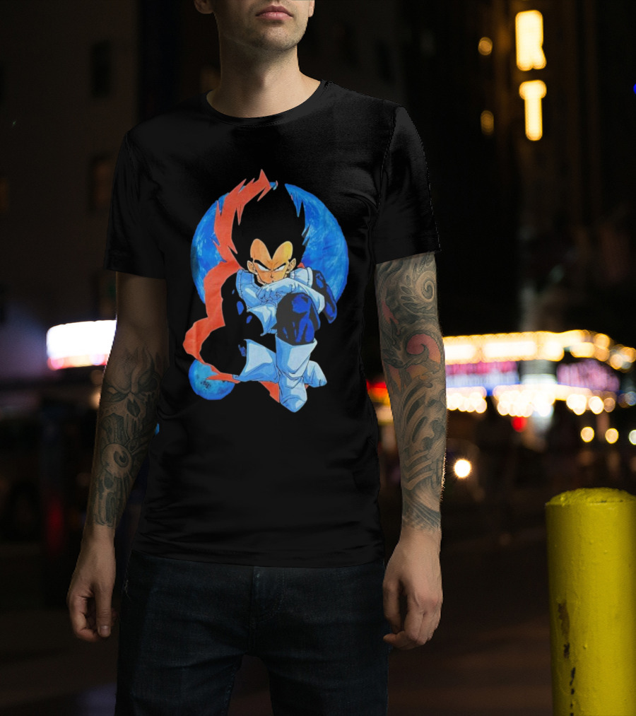 Vegeta Jobber Saiyan Warrior Anime Character Sitting Pose Dragon Ball Z T-Shirt