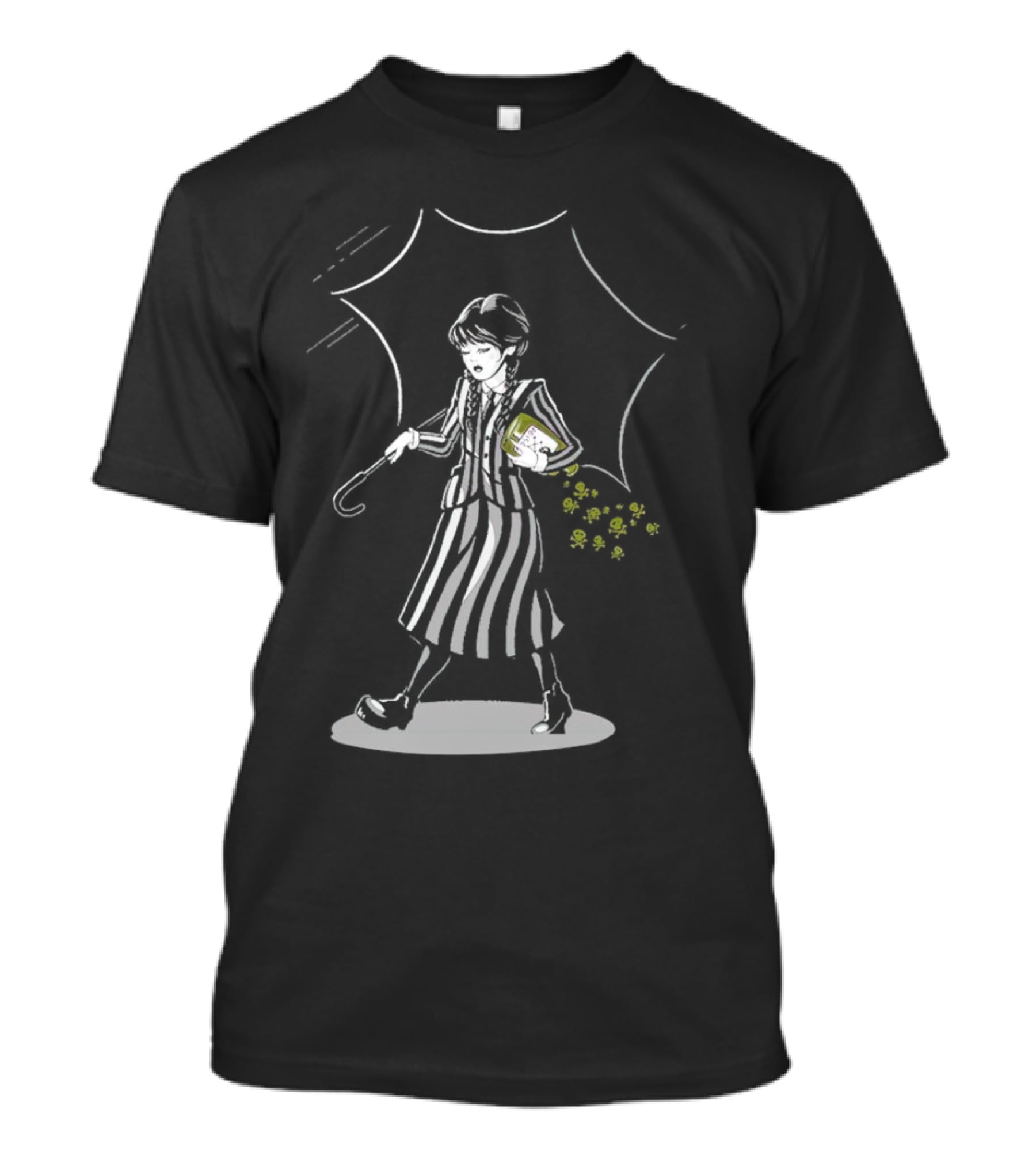 Wednesday Addams Salt N Spite Umbrella Shadows And Skulls T-Shirt