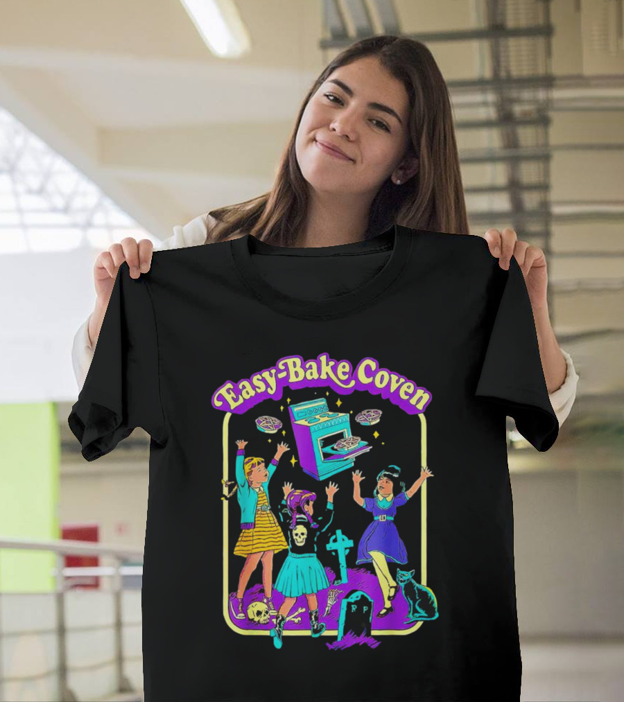 Easy-Bake Coven Witch Halloween Party with Spooky Baking and Cats T-Shirt