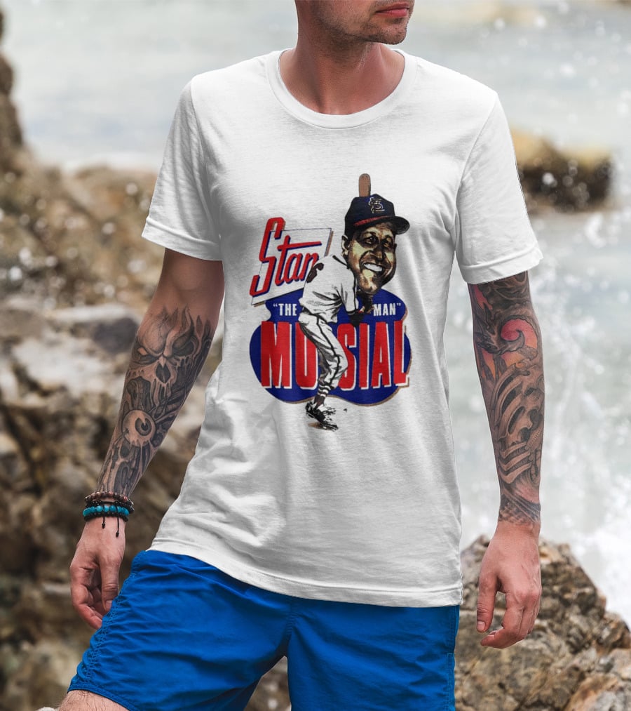 Stan Musial The Man St. Louis Cardinals Caricature T-Shirt