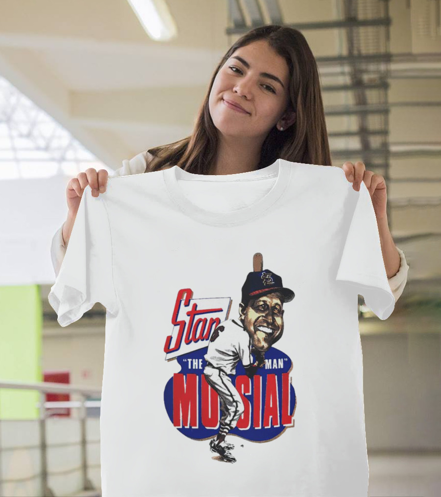 Stan Musial The Man St. Louis Cardinals Caricature T-Shirt